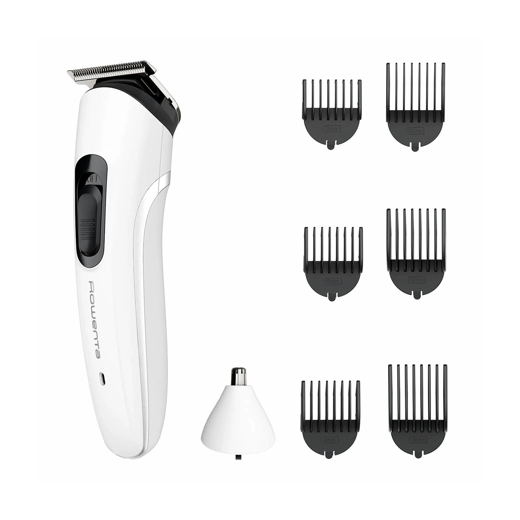 Тример для бороди, носа, вусів та голови Rowenta Trim &amp; Style 7 насадок, білий  (TN8934E0)